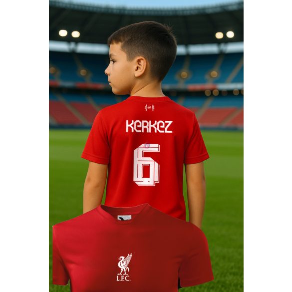 Gyerek Kerkez Liverpool mez, Szoboszlai mez - személyre szabható névvel és számmal
