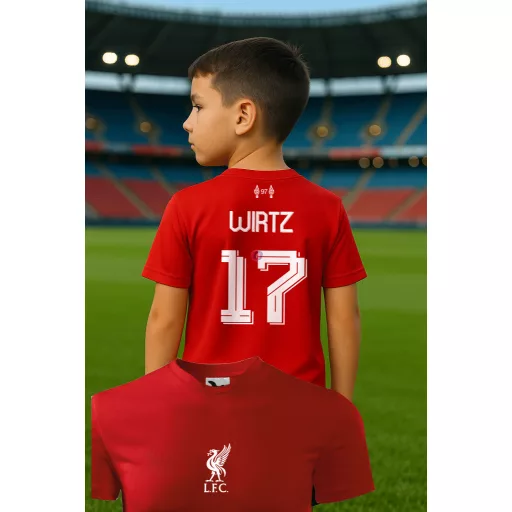 Gyerek Kerkez Liverpool mez, Szoboszlai mez - személyre szabható névvel és számmal