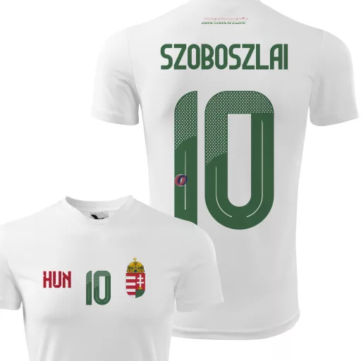 Gyerek Szoboszlai mez - személyre szabható névvel és számmal - válogatott, fehér