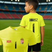   Gyerek válogatott kapus mez személyre szabható névvel és számmal neonsárga "Dibusz"