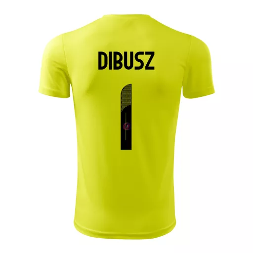 Gyerek válogatott kapus mez személyre szabható névvel és számmal neonsárga "Dibusz"