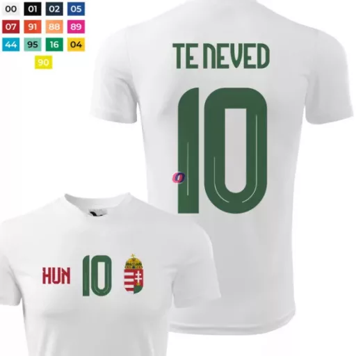 Férfi mez személyre szabható névvel és számmal fehér