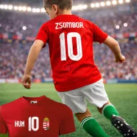   Gyerek mez felső személyre szabható névvel és számmal piros