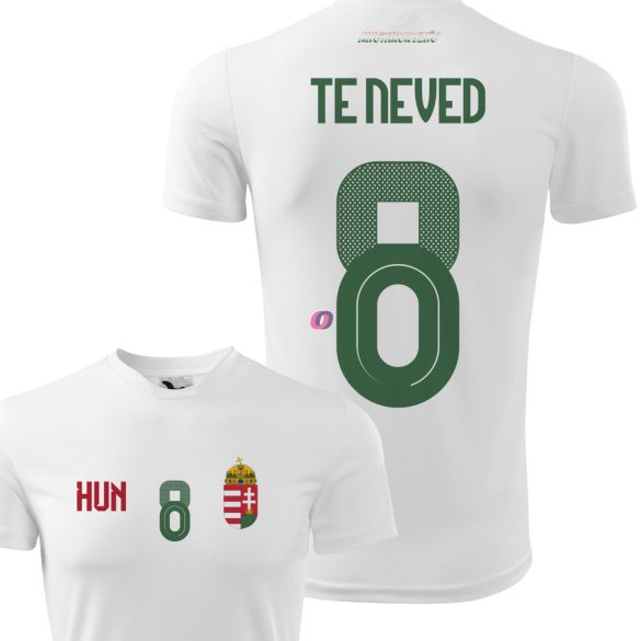 Férfi Magyarország válogatott Away stílusú mez- személyre szabható névvel és számmal fehér