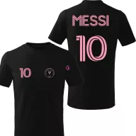   Messi szurkolói póló INTER M. egyedi játékos névvel és számmal Fekete, pamut Away