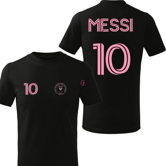 Messi szurkolói póló INTER M. egyedi játékos névvel és számmal Fekete, pamut Away