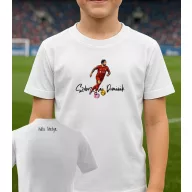   Gyerek Szoboszlai póló egyedi névvel Fehér, pamut, többféle méret