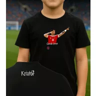   Gyerek Szoboszlai póló egyedi névvel fekete, pamut, többféle méret "Szobo Sign"