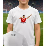   Gyerek Szoboszlai póló egyedi névvel Fehér, pamut, többféle méret "Szobo Sign"