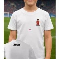   Gyerek Szoboszlai póló egyedi névvel Fehér, pamut, többféle méret "SzoboLego"