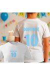 Gyerek Szülinapi póló egyedi névvel és számmal Fehér, pamut, fiús, többféle méret "Birthday Boy"