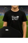 Egyedi Fiú Szülinapi póló személyre szabható névvel, Birthday King. pamut fekete