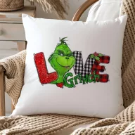   Grincs mintás párnahuzat 40x40 cm "Love Grinch" HD nyomat