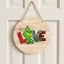 Grincs ajtódísz "Love Grinch" 30 cm, fatábla, akasztható