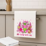  Grincs törölköző, konyharuha 60x30 cm "Pink Grinchmas"
