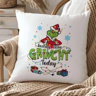   Grincs mintás párnahuzat 40x40 cm "Grinchy" HD nyomat