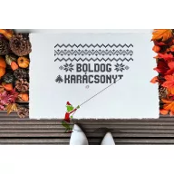   Grincs mintás Szőnyeg "Boldog karácsonyt" 60X40 cm törtfehér