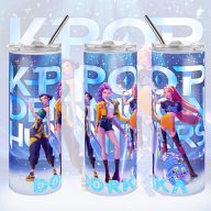   Személyre szabható KPOP "Démonadászok" HD fém Termosz  / tumbler egyedi névvel 600 ml