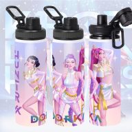   Személyre szabható KPOP "Démonadászok" PINK fém kulacs egyedi névvel 850 ml