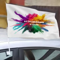   Prémium logózott, fényképes Autós zászló egyedi grafikával 41x28 cm