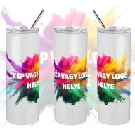   Prémium logózott / fényképes utazó termész pohár fém, egyedi grafikával 600ml