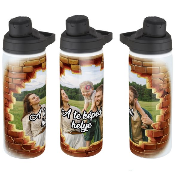 Személyre szabható fém sportkulacs egyedi képpel 750ml Fehér