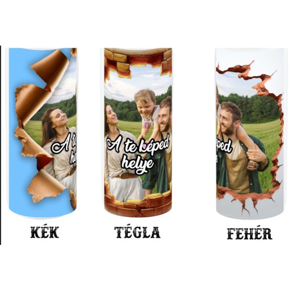 Személyre szabható fém sportkulacs egyedi képpel 850 ml Fehér