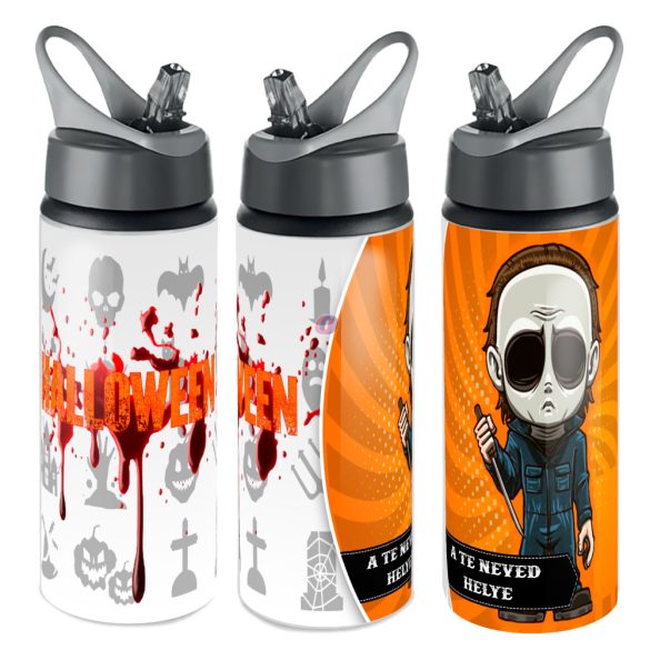 HALLOWEEN fém sportkulacs egyedi névvel 750 ml