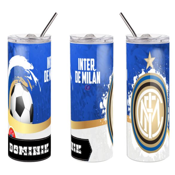 INTER MILAN fém duplafalú pohár egyedi névvel 600 ml tumbler