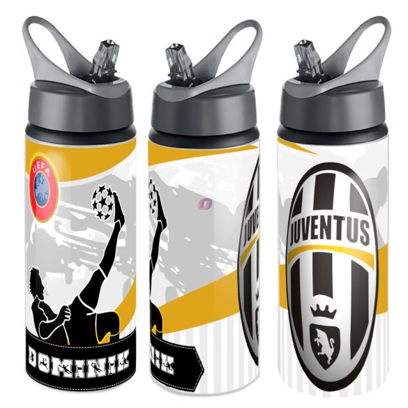 JUVENTUS fém sportkulacs egyedi névvel 750 ml