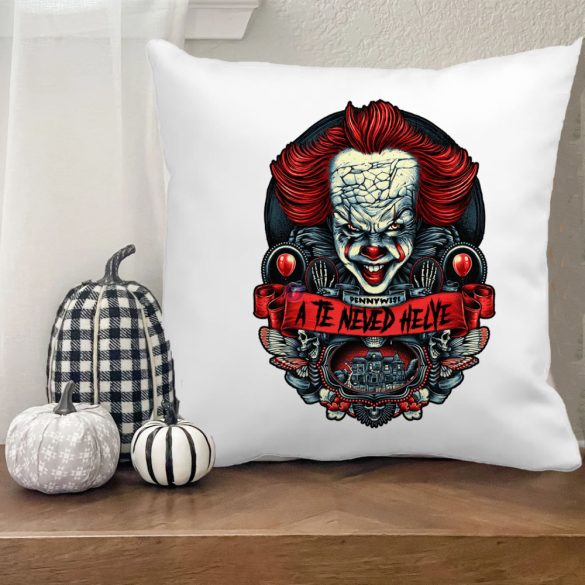 Személyre szabható Halloweeni Párnahuzat Pennywise 40x40 cm