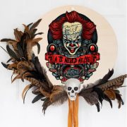  Egyedi Halloweeni ajtódísz, nyomtatott fatábla Pennywise 24,5 cm személyre szabható