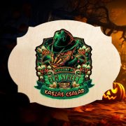   Egyedi Halloweeni nyomtatott fatábla Freddy Krueger 14x19 cm személyre szabható