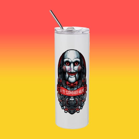 Személyre szabható Halloweeni fém TERMO POHÁR, JIGSAW 600ml