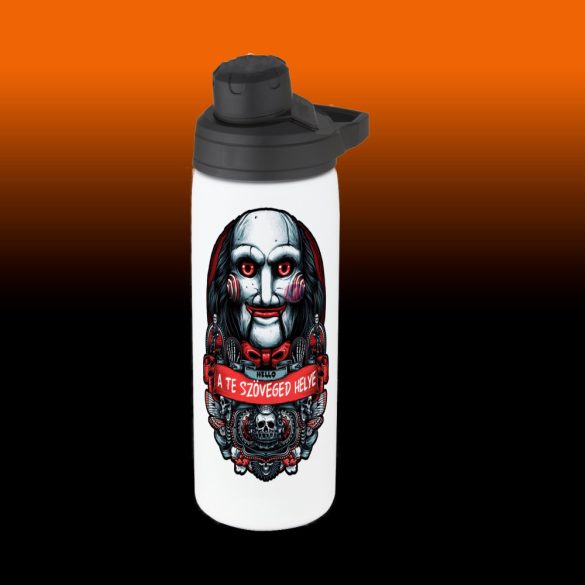 Személyre szabható Halloweeni fém kulacs, JIGSAW 750ml