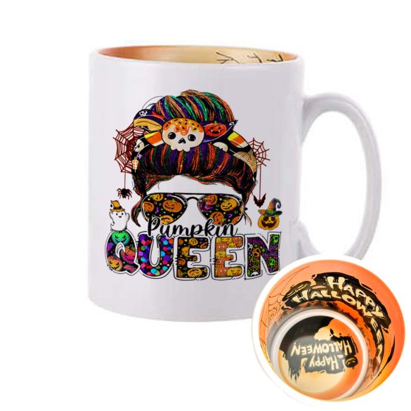 Személyre szabható Halloweeni bögre, Pumpkin Queen 300ml Halloween mintával