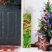   Nagyméretű Karácsonyi fa tábla 60 cm "Merry Grinchmas" bejárati ajtó mellé