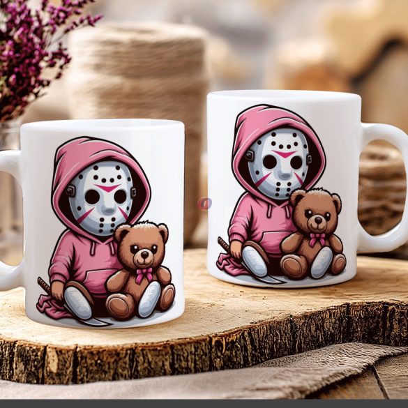 Őszi mintás bögre 3D pufi hatású "Spooky Season"  kerámia