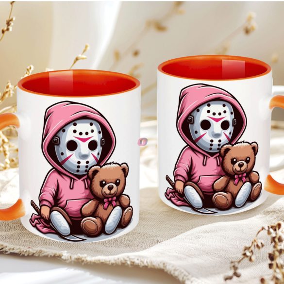 Őszi mintás bögre 3D pufi hatású "Spooky Season"  narancssárga