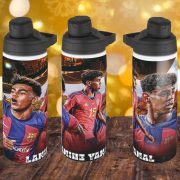 Exkluzív REAL MADRID fém kulacs egyedi névvel 750 ml "Leather"