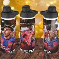 Exkluzív REAL MADRID fém kulacs egyedi névvel 750 ml "Leather"
