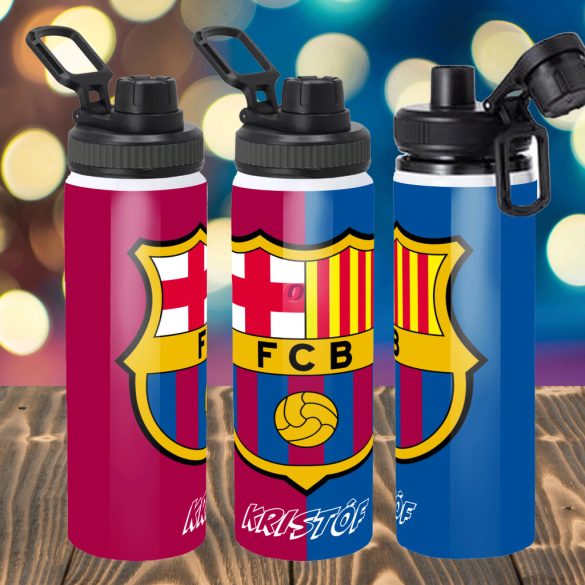 Prémium FC BARCELONA fém sportkulacs egyedi névvel 850 ml