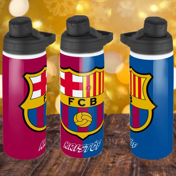 Exkluzív REAL MADRID fém kulacs egyedi névvel 750 ml "Leather"