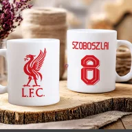   Prémium Liverpool Bögre személyre szabható, egyedi névvel, számmal 330ml
