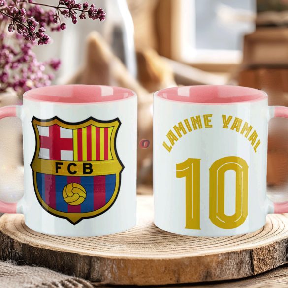 Prémium Barcelona Bögre személyre szabható, egyedi névvel 330ml Rózsaszín bögre