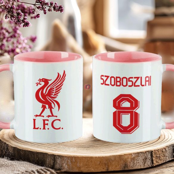 Prémium Real Madrid Bögre személyre szabható, egyedi névvel 330ml Rózsaszín bögre