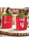 Prémium Liverpool Bögre személyre szabható, egyedi névvel 330ml Zöld bögre "Home kit"