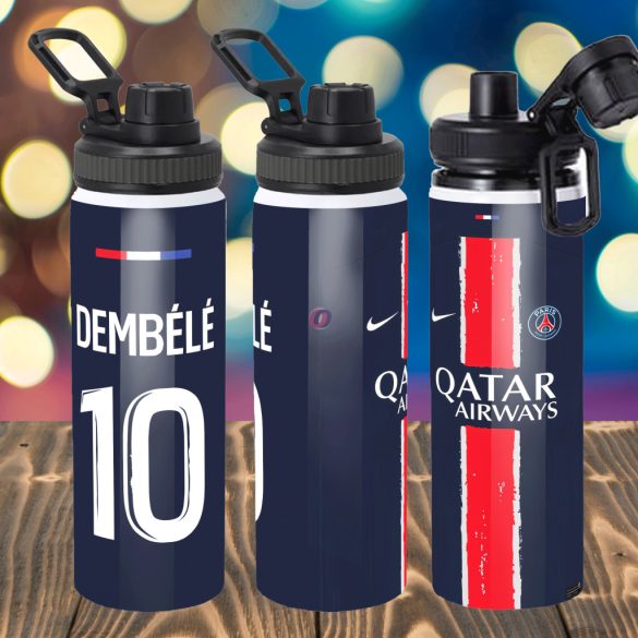 Prémium PSG fém sportkulacs egyedi névvel 850 ml "Home kit"