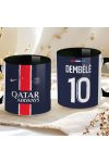 Prémium PSG Bögre személyre szabható, egyedi névvel 330ml Fekete bögre "Home kit"