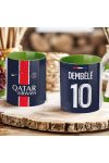 Prémium PSG Bögre személyre szabható, egyedi névvel 330ml Zöld bögre "Home kit"